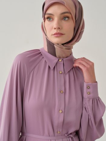 تونيك مزدوج محزوم - لون الليلك