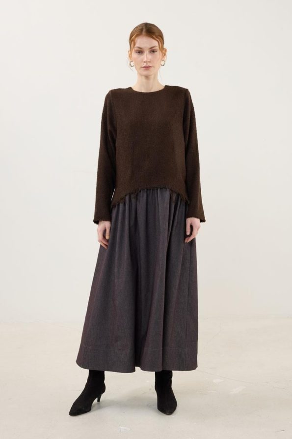 Eteği Kot Elbise Acı kahve