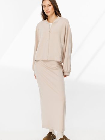 Fermuar Detaylı Bomber Taş Ceket