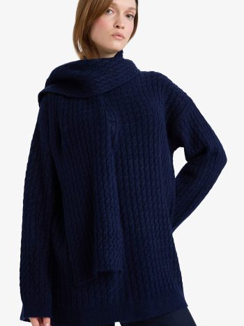 Regular Fit Atkı Detaylı Triko Kazak Tunik