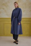 Hakim Yaka Uzun Tunik Koyu Kot Mavi