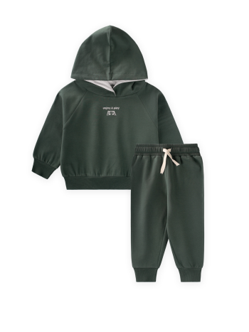Kapşonlu Sweatshirt Takım 1-5 Yaş Haki Yeşil