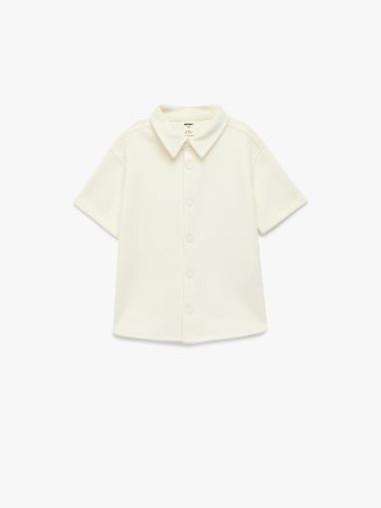 Erkek Bebek Kısa Kollu Cepli Oversize Basic Polo Yaka Tişört