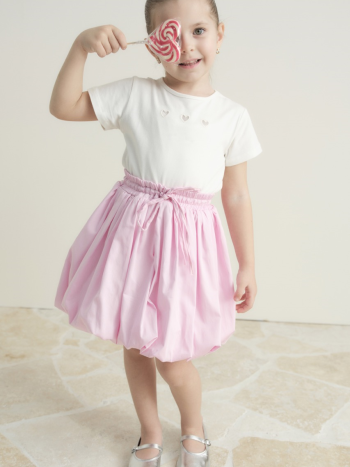 Pamuk Compackt Saten Balon Etek - Pembe