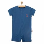 Yenidoğan Erkek Bebek Kısa Tulum İnterlok Ship Boy Lacivert