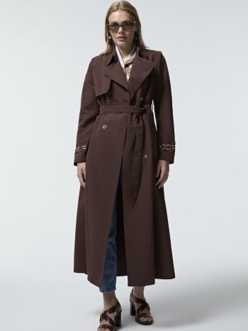 14043 ليسنا ترينش 38-48 معطف ترينش باللون البني 14043