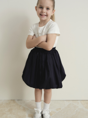 Pamuk Compact Saten Balon Etek - Lacivert