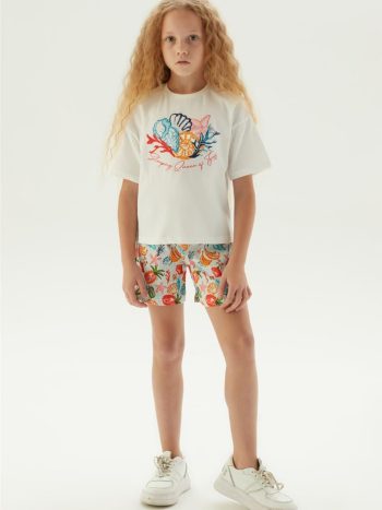 Tyess Kız Çocuk Yıldız Desenli Pamuk Pijama Takımı