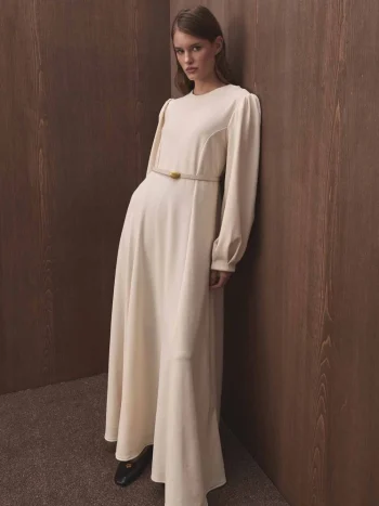 Premium Vanilla Dress with Waist Seam Detail