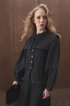 Collared Anthracite Denim Jacket