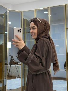 Pelerinli Gabardin Takım Kahverengi - Görsel 2