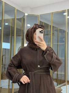 Pelerinli Gabardin Takım Kahverengi - Görsel 3