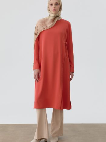 Aller Detail Side Tie Tunic - Terracotta