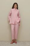 Basic Modal Shirt Set in Pink