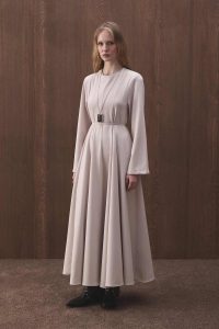 Waist-Gathered Stone Detail Dress