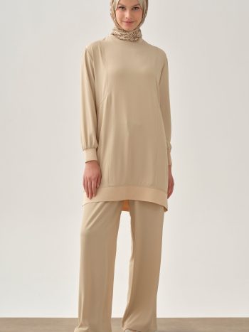 Beli Lastikli Cepli Pantolon - Bej