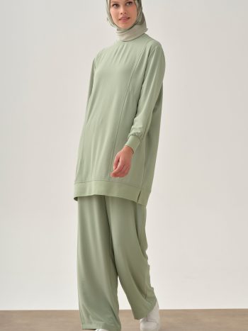 Beli Lastikli Cepli Pantolon - Mint