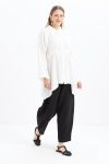 White Asymmetric Cut Buttoned Shirt