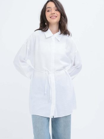 White Belted Shirt Tunic