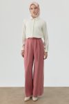 Wide-Leg Belted Trousers - Dusty Rose