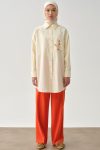 Pocket Embroidery Detail Tunic - Beige - Coral