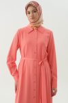Double Wrap Belt Long Tunic - Coral