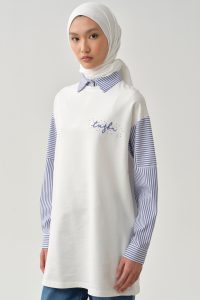 Striped Sweatshirt - Ecru