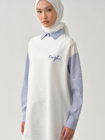 Striped Sweatshirt - Ecru