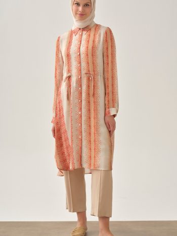 Degrade Desenli Tunik - Mercan