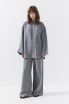 Comfortable Gray Pantsuit with Stitching Details