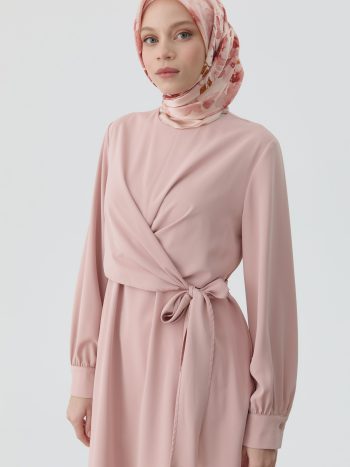 Draped Belted Tunic - Powder