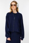 Fermuar Detaylı Bomber Lacivert Ceket