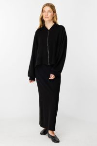 Zipper Detail Black Bomber Jacket