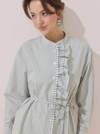Striped Tunic with Fisto Detail - Cagla