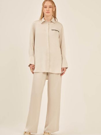 FTZ Women's Cupra Fabric Pants Suit in Beige 31059