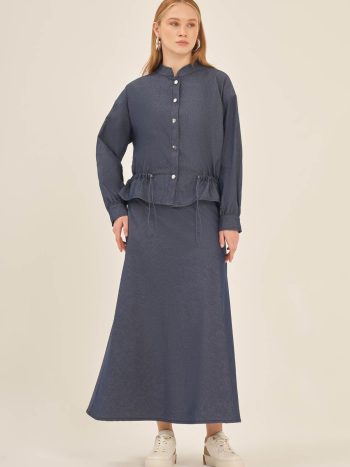 FTZ Women's Navy Blue Skirt Suit 31140