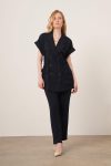 FTZ Women's Navy Crepe Pants Suit 31173