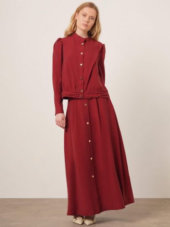 FTZ Women's Modal Skirt Set in Burgundy 31174