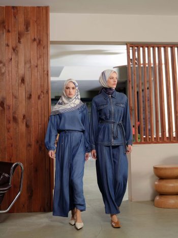 Envelope Detail Skirt with Hidden Pockets - Indigo