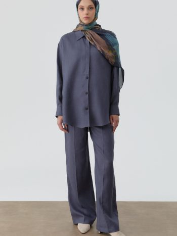 Keten Pantolon - İndigo