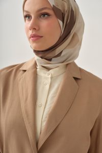 سترة بليزر بحزام - بيج