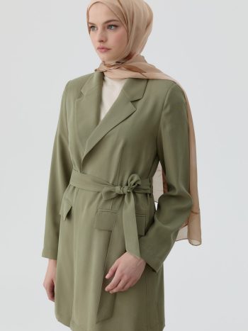 Belted Blazer Jacket - Khaki