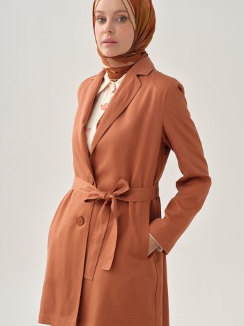 Belted Blazer Jacket - Terracotta