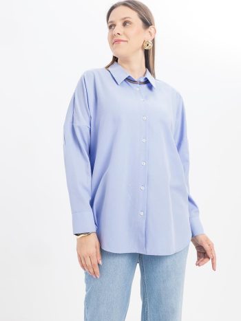 Blue Oversize Basic Shirt