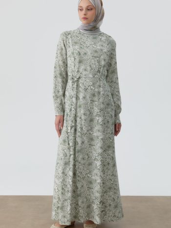 Multi Floral Pattern Dress - Mint