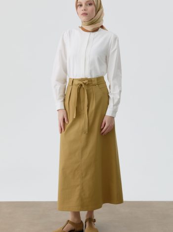 Pleated Pocket Skirt - Olive