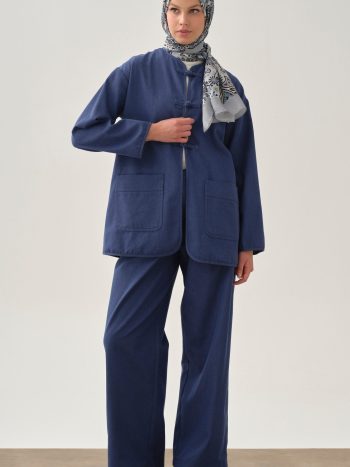 Pleated Denim Trousers - Indigo