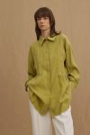 Pleated Tencel Shirt in Green