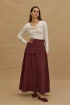 Portable Belted Skirt in Maroon