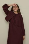 Burgundy Veil Jacket Dress Set